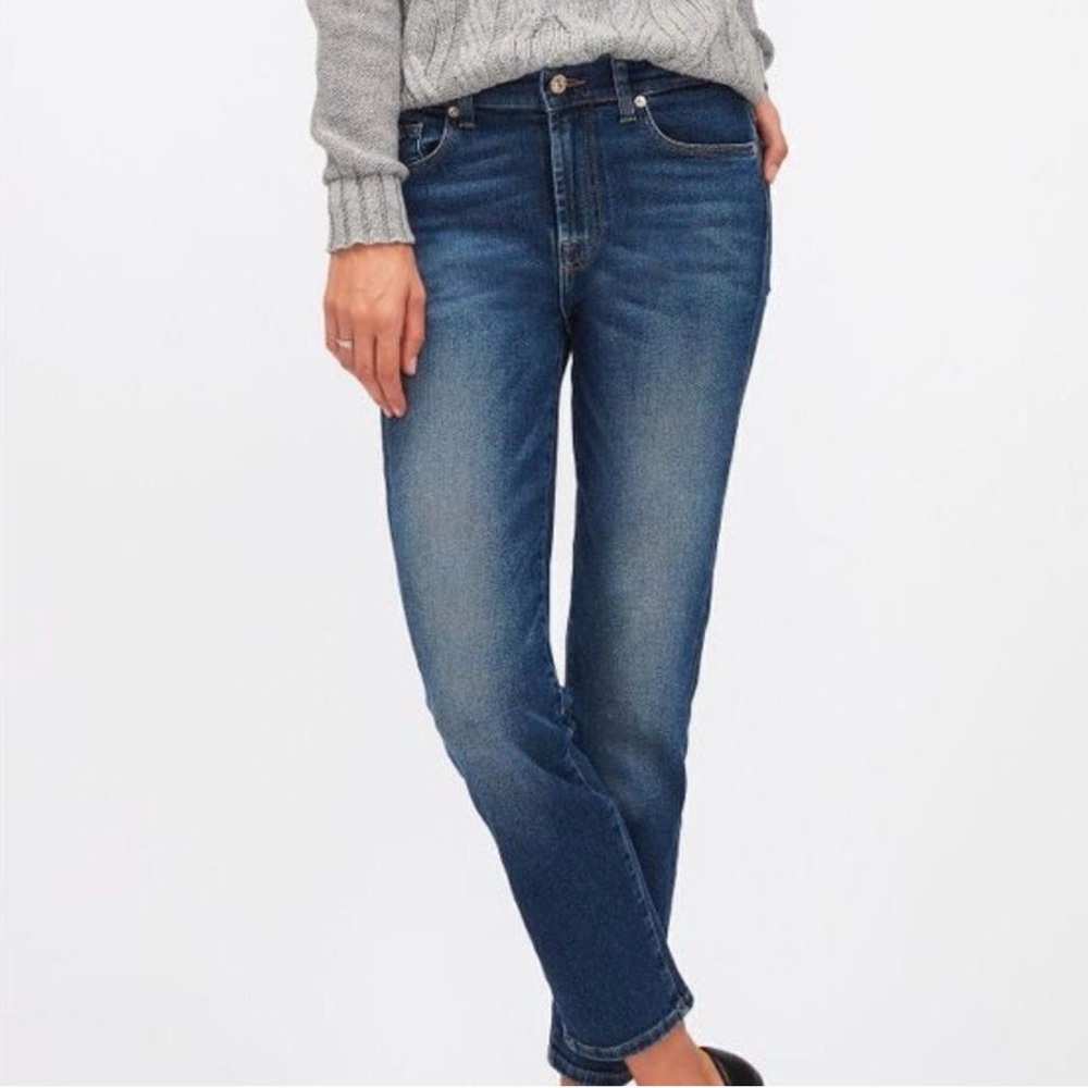 7 For All Mankind Dark Blue Ankle Jeans